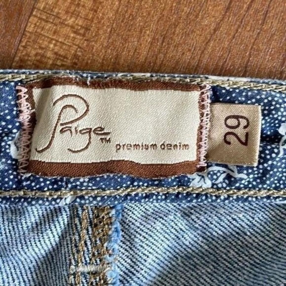 Paige Premium Denim Womens Blue Distressed Frayed Hem Cutoff Shorts Size 29 - Picture 3 of 5